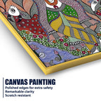 Lord Shri Krishna Playing Flute Under Tree Canvas Wall Painting