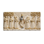 Lord Shri Krishna Playing Flute with Gopis 3D Canvas Wall Painting