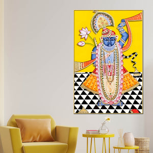 lord-shri-krishna-shreenathji-traditional-pichwai-canvas-wall-painting