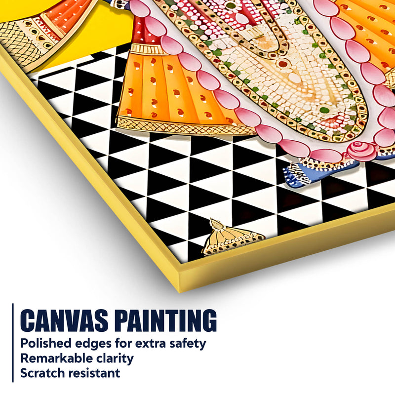 Lord Shri Krishna Shreenathji Traditional Pichwai Canvas Wall Painting