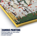 Lord Shri Krishna with Cows Traditional Indian Pichwai Canvas Wall Painting