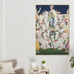 Lord Shri Krishna with Cows Traditional Indian Pichwai Canvas Wall Painting
