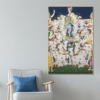 Lord Shri Krishna with Cows Traditional Indian Pichwai Canvas Wall Painting