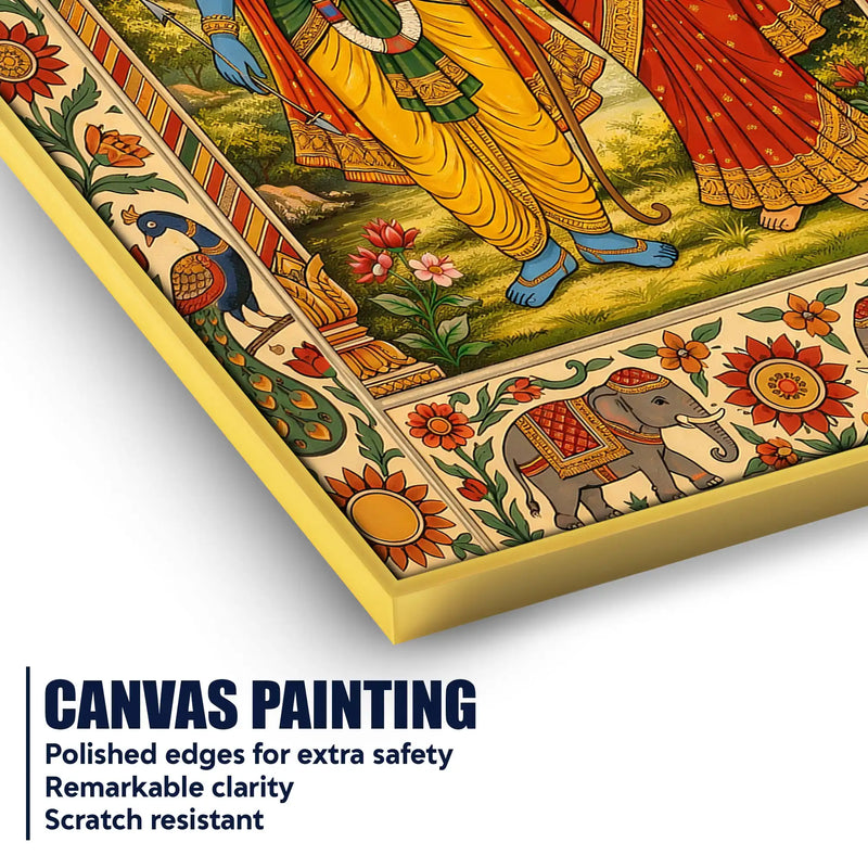 Lord Shri Ram and Mata Sita Divine Canvas Wall Painting