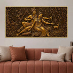 Lord Shri Ram & Maa Sita Vanvas Scene Metallic Look 3D Canvas Wall Painting