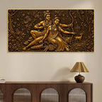 Lord Shri Ram & Maa Sita Vanvas Scene Metallic Look 3D Canvas Wall Painting