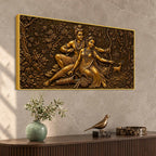 Lord Shri Ram & Maa Sita Vanvas Scene Metallic Look 3D Canvas Wall Painting