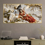 Lord Shri Ram & Mata Sita Peaceful Forest 3D Canvas Wall Painting