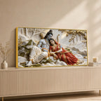 Lord Shri Ram & Mata Sita Peaceful Forest 3D Canvas Wall Painting