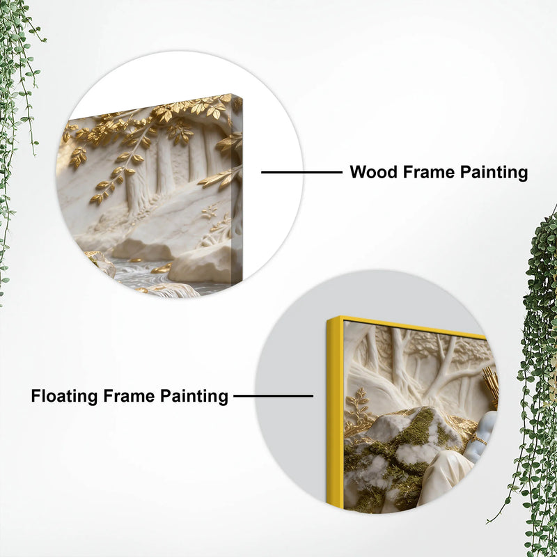 Lord Shri Ram & Mata Sita Peaceful Forest 3D Canvas Wall Painting
