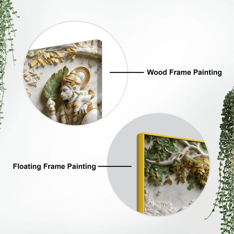 Lord Shri Ram Resting Under the Divine Tree with Shri Hanumanji 3D Canvas Wall Painting