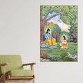 Lord Shri Ram Sitting Under Tree with Shri Hanuman Devotional Canvas Wall Painting