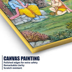 Lord Shri Ram Sitting Under Tree with Shri Hanuman Devotional Canvas Wall Painting