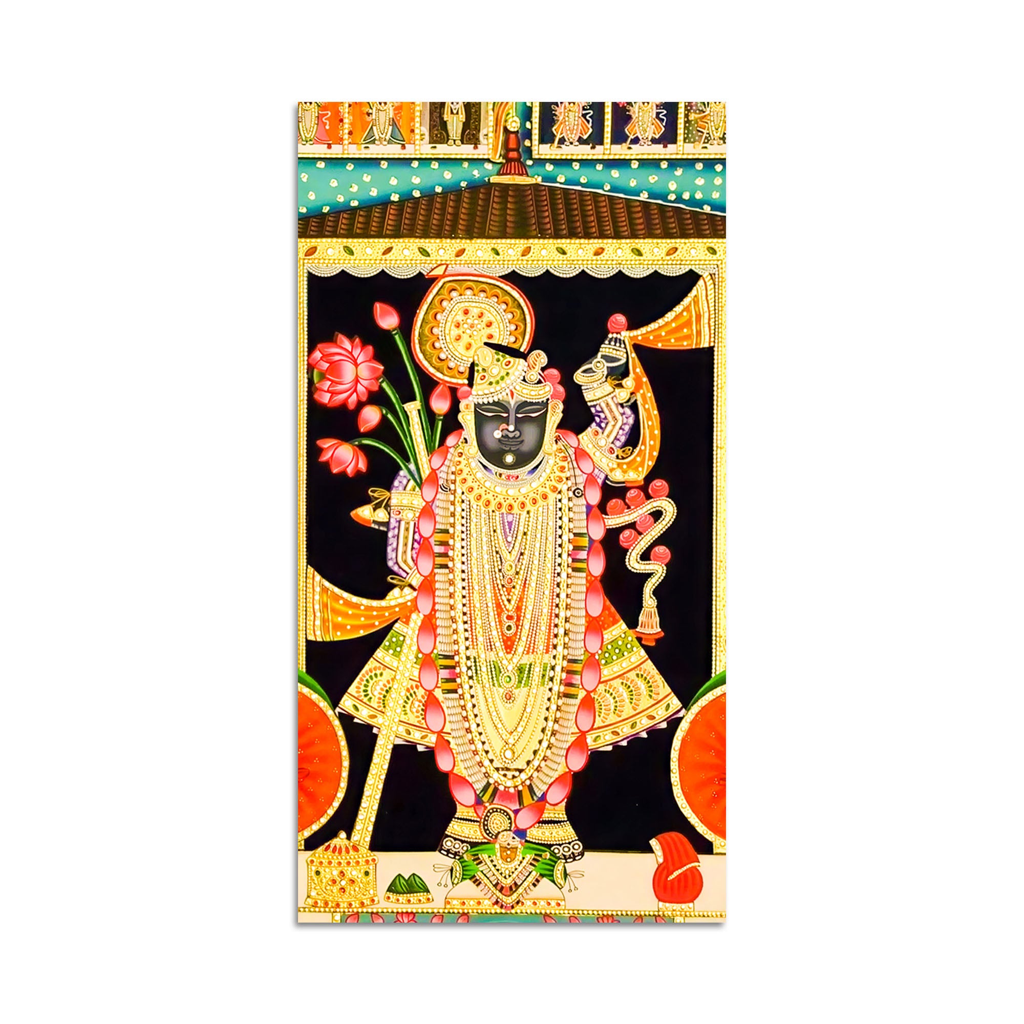 Lord shrinath Ji Canvas Painting | Traditional Hindu Wall Art for Home Decor