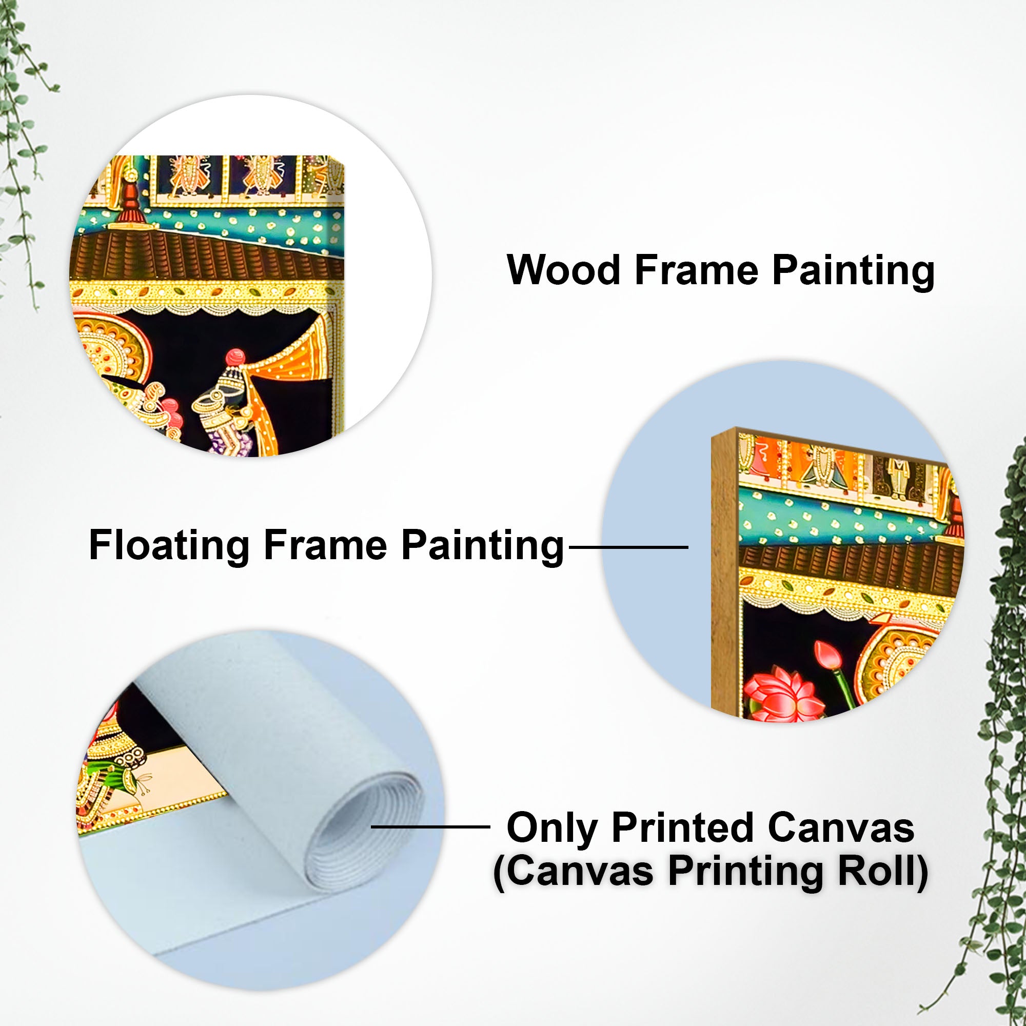 Lord shrinath Ji Canvas Painting | Traditional Hindu Wall Art for Home Decor