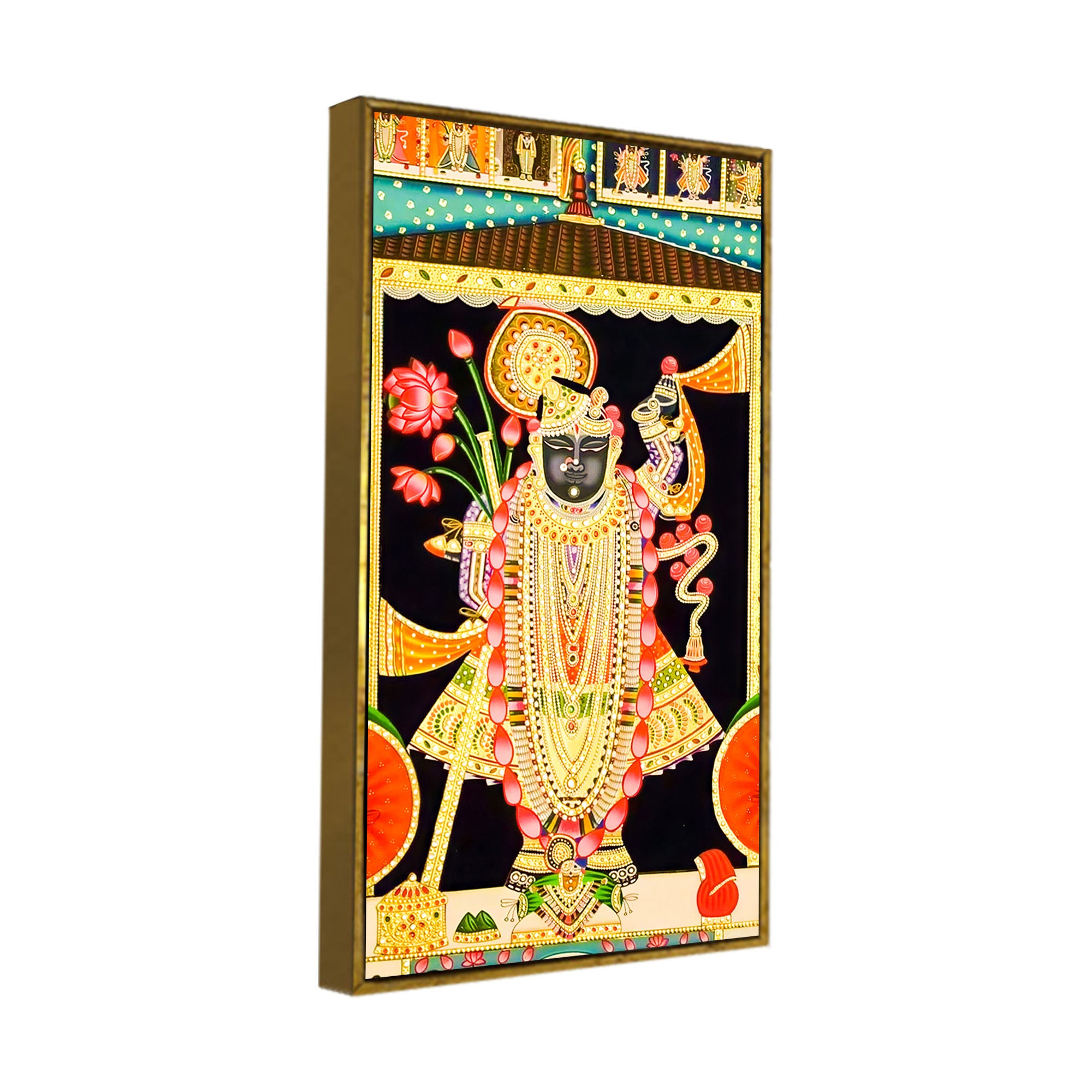 Lord shrinath Ji Canvas Painting | Traditional Hindu Wall Art for Home Decor