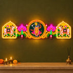 Lord Shrinath Ji Multicolor Neon LED Wall Light with Cow & Lotus Design for Home & Temple