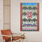 Lord Shrinath Ji with Dancing Peacocks Pichwai Style Canvas Wall Painting