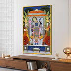 Lord Shrinath Ji with Devotees Traditional Canvas Wall Painting
