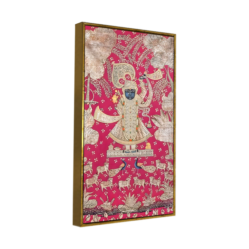 Lord Shrinathji Canvas Wall Art Painting | Traditional Pichwai Wall Decor for Home