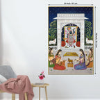 Lord Shrinathji Devotional Seva Scene Pichwai Canvas Wall Painting