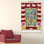 Lord Shrinathji Gau Mata Theme Pichwai Canvas Wall Painting
