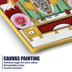 Lord Shrinathji Gau Mata Theme Pichwai Canvas Wall Painting