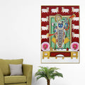 Lord Shrinathji Gau Mata Theme Pichwai Canvas Wall Painting