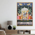 lord-shrinathji-nathdwara-pushtimarg-krishna-temple-scene-pichwai-canvas-wall-painting