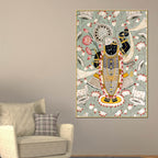 Lord Shrinathji Pichwai Style Canvas Wall Painting
