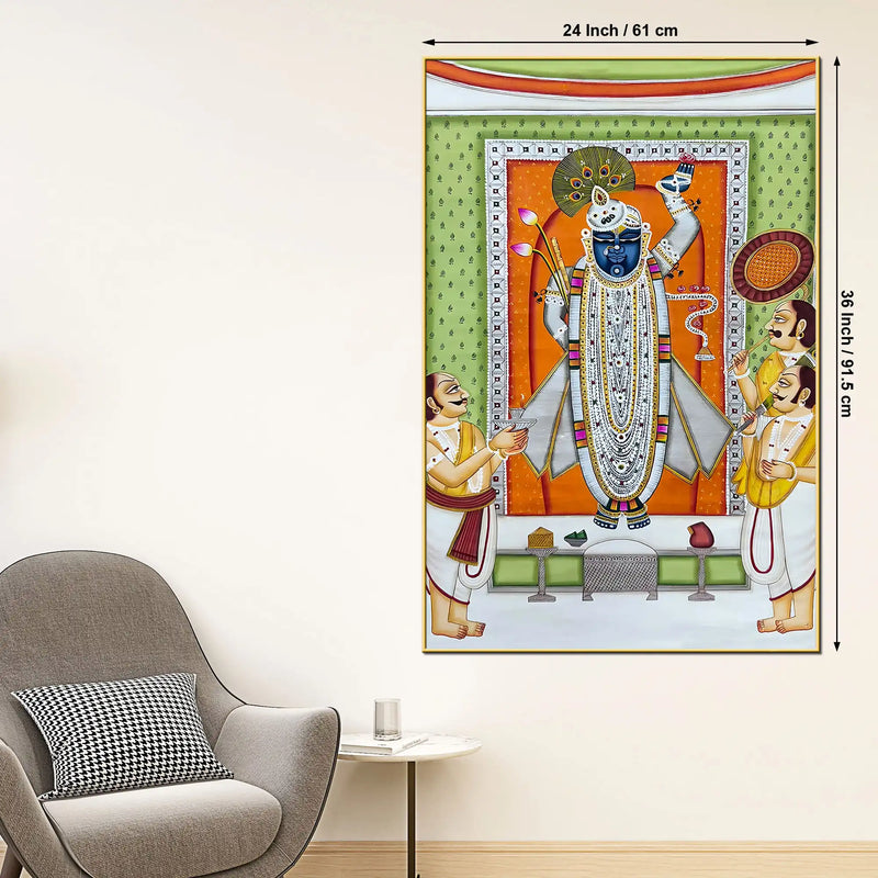 Lord Shrinathji Seva Darshan Canvas Wall Painting for Home