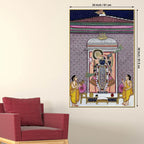 Lord Shrinathji Seva Scene Pichwai Canvas Wall Painting