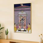 Lord Shrinathji Seva Scene Pichwai Canvas Wall Painting