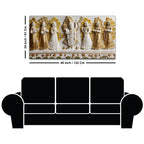 Lord Shrinathji with Devotees White and Golden 3D Canvas Wall Painting