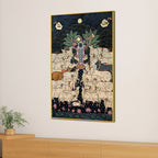 Lord Shrinathji with Sacred Cows Pichwai Style Canvas Wall Painting for Home