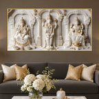 Lord Venkateswara with Goddess Lakshmi & Padmavati 3D Canvas Wall Painting