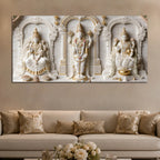 Lord Venkateswara with Goddess Lakshmi & Padmavati 3D Canvas Wall Painting