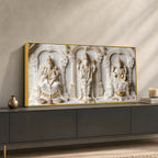 Lord Venkateswara with Goddess Lakshmi & Padmavati 3D Canvas Wall Painting