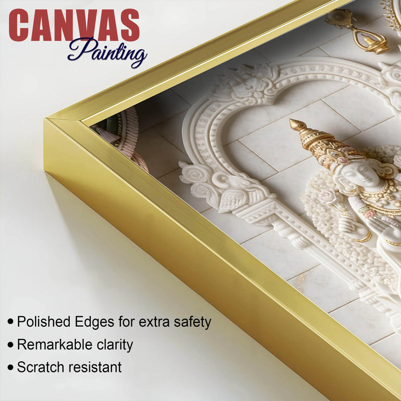 Lord Venkateswara with Goddess Lakshmi & Padmavati 3D Canvas Wall Painting