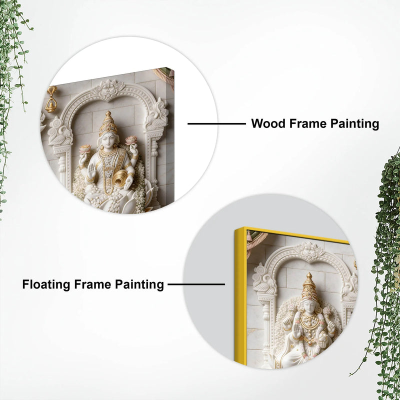Lord Venkateswara with Goddess Lakshmi & Padmavati 3D Canvas Wall Painting