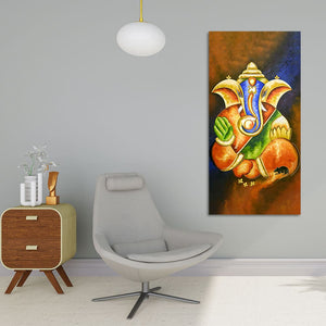 Lord Vighnaharta Ganesha Canvas Wall Painting