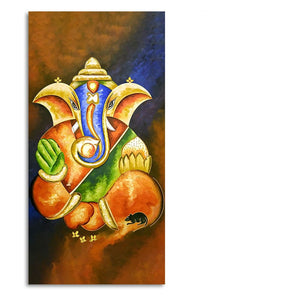 Lord Vighnaharta Ganesha Canvas Wall Painting