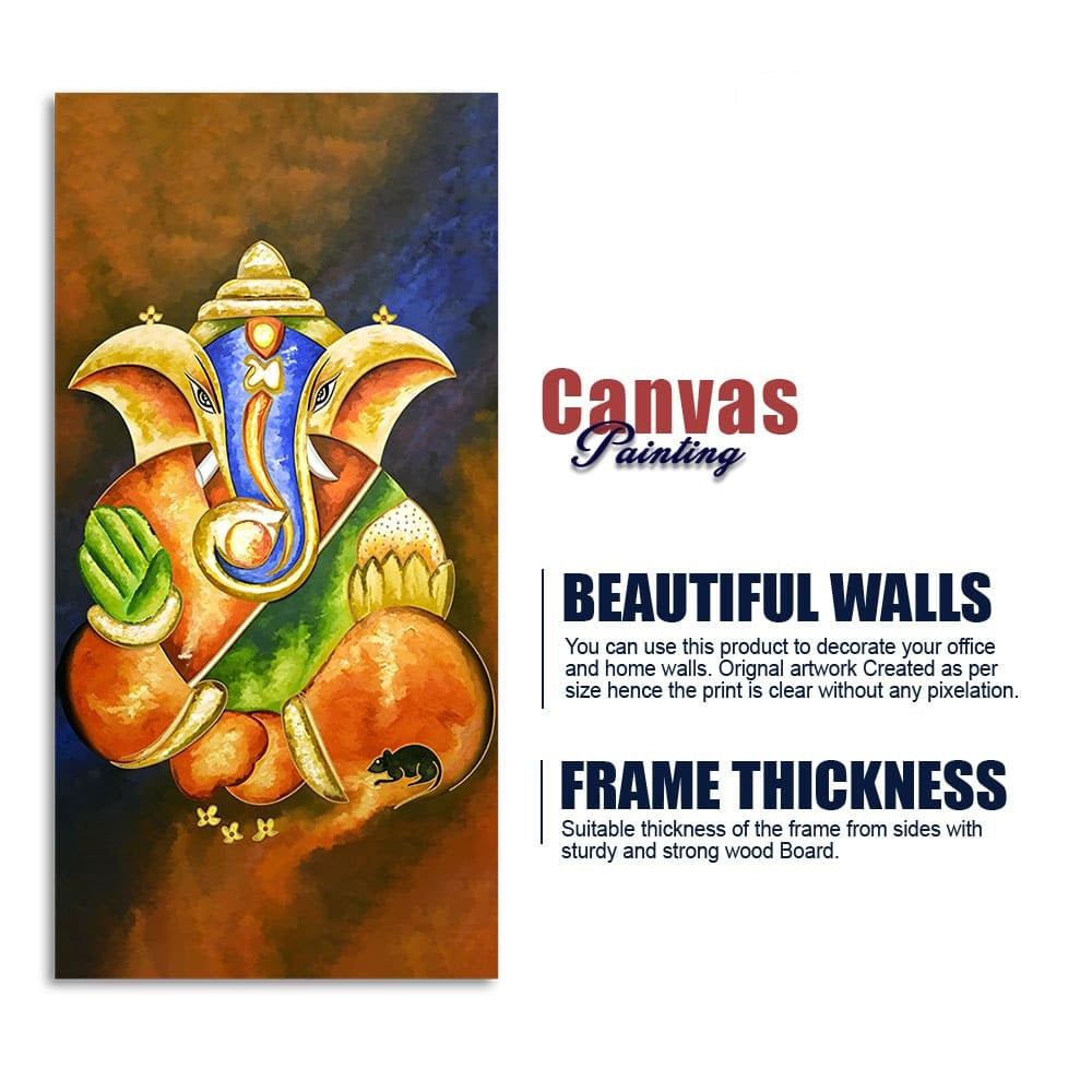 Lord Vighnaharta Ganesha Canvas Wall Painting