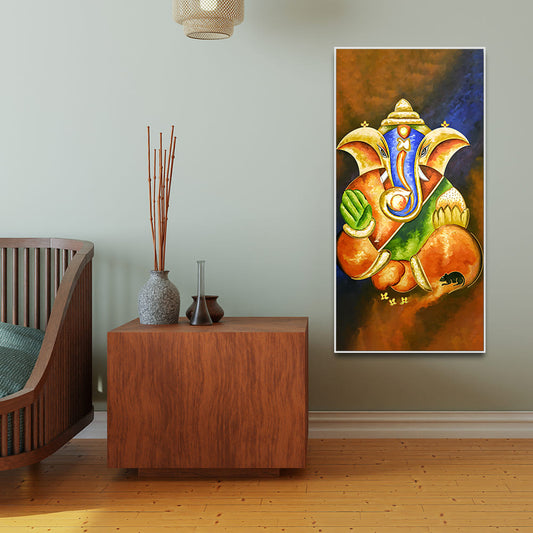 Lord Vighnaharta Ganesha Canvas Wall Painting