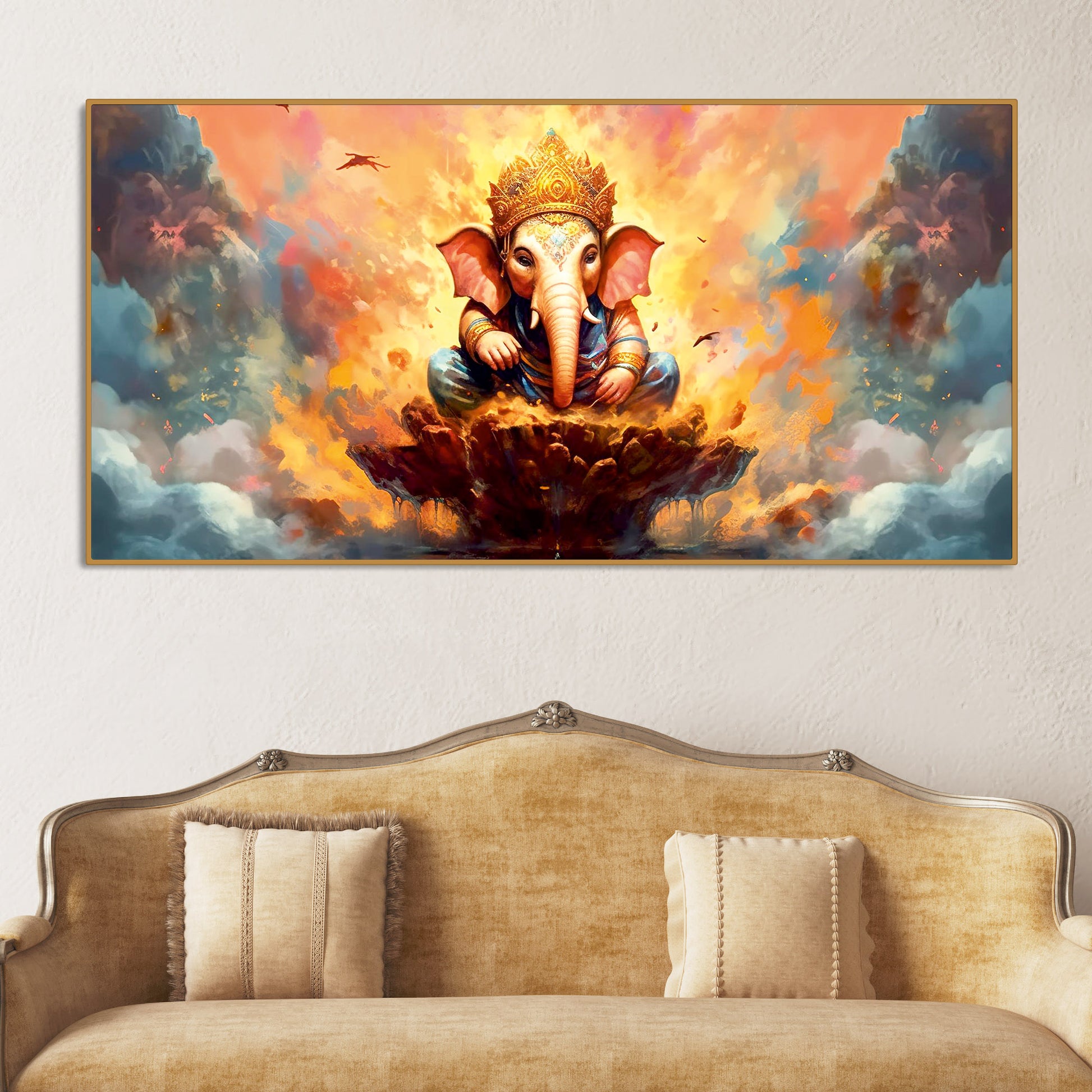 Lord Vighnaharta Ganpati Canvas Wall Painting