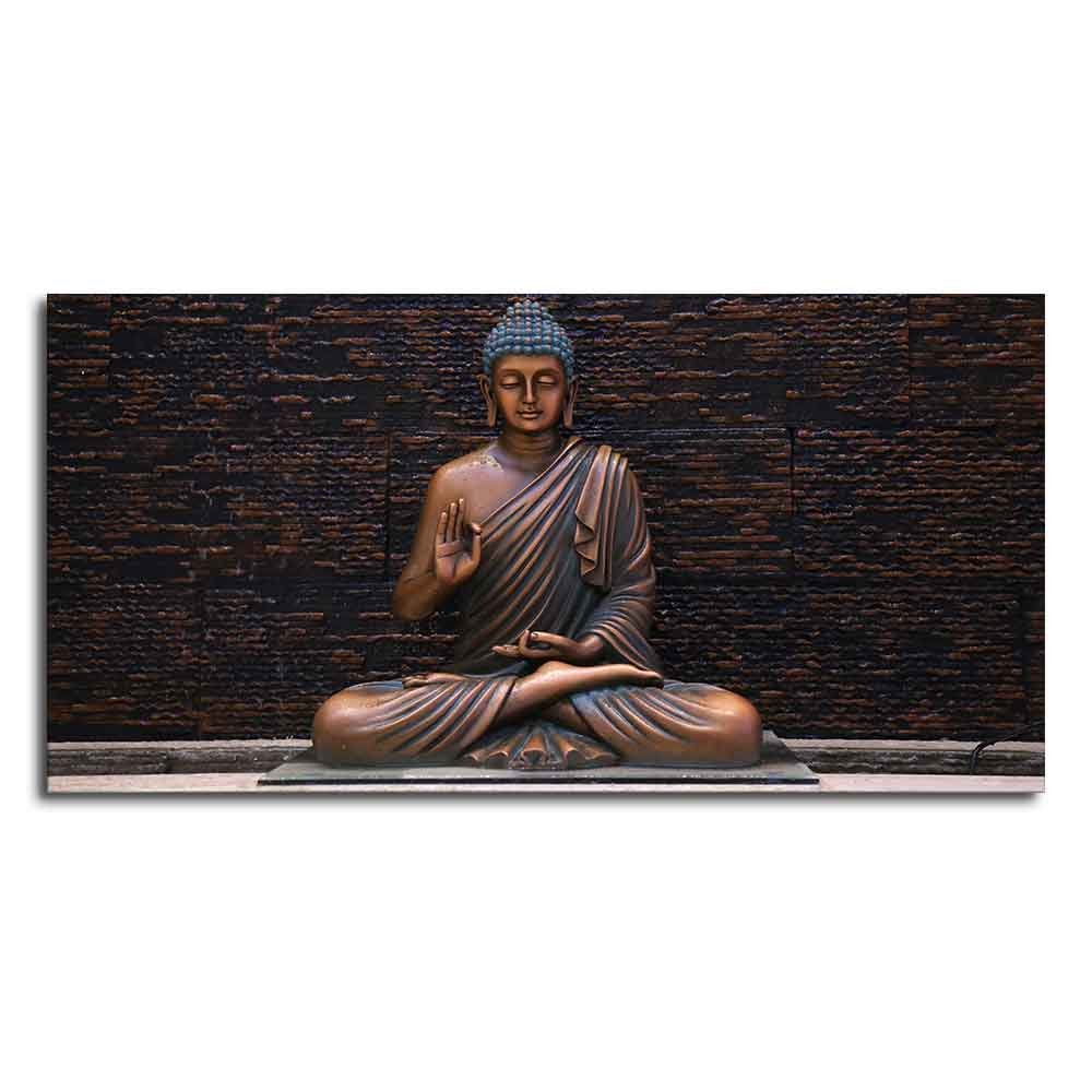 Lord Buddha Meditating Statue Canvas Wall Painting