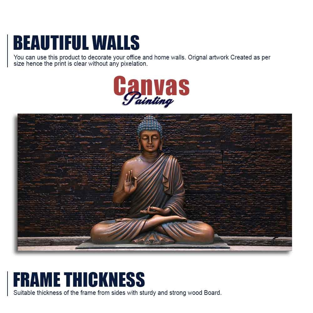 Lord Buddha Meditating Statue Canvas Wall Painting