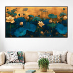Lotus Bloom Abstract Modern Nature Wall Art Canvas Painting