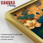 Lotus Bloom Abstract Modern Nature Wall Art Canvas Painting