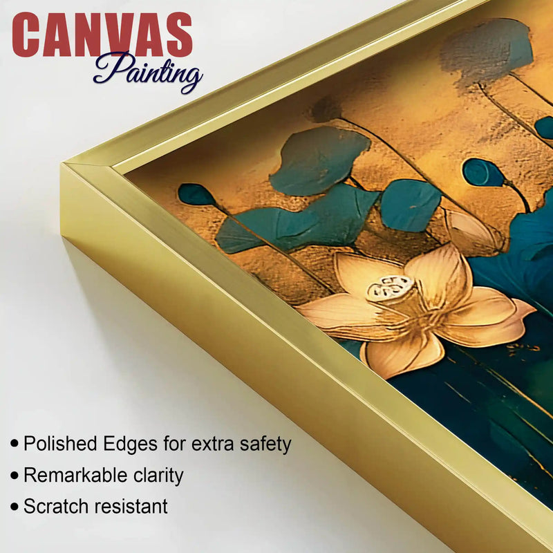 Lotus Bloom Abstract Modern Nature Wall Art Canvas Painting